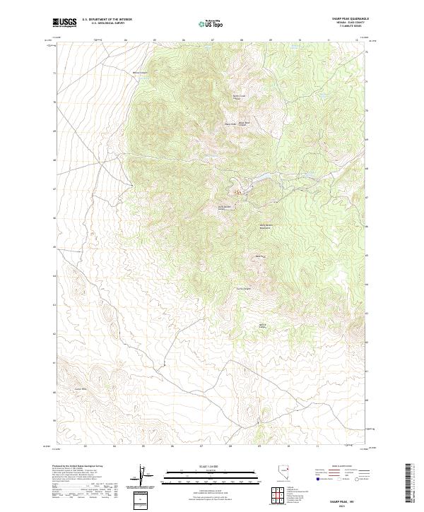 Sharp Peak, NV — USGS 7.5-minute topo (2021)