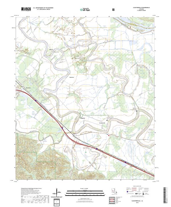 Cloutierville, LA — USGS 7.5-minute topo (2024)