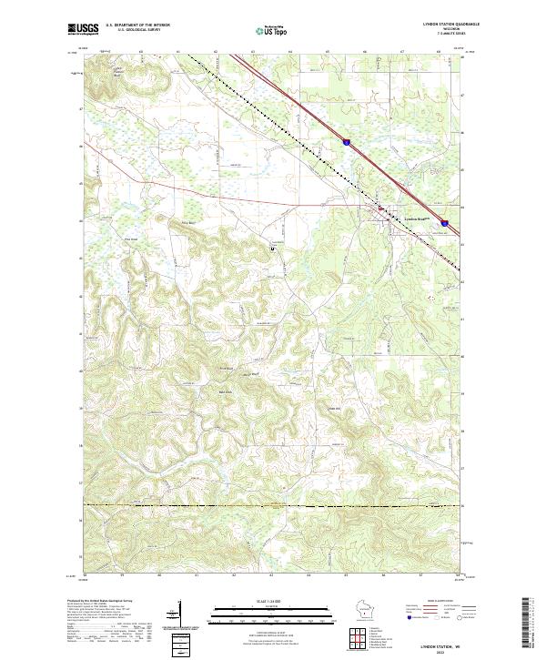 Lyndon Station, WI — USGS 7.5-minute topo (2022)