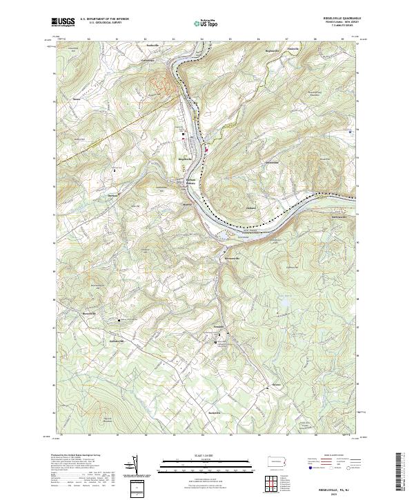 Riegelsville, PA-NJ — USGS 7.5-minute topo (2023)