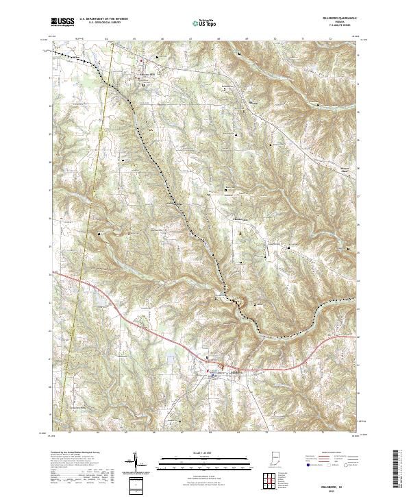 Dillsboro, IN — USGS 7.5-minute topo (2022)