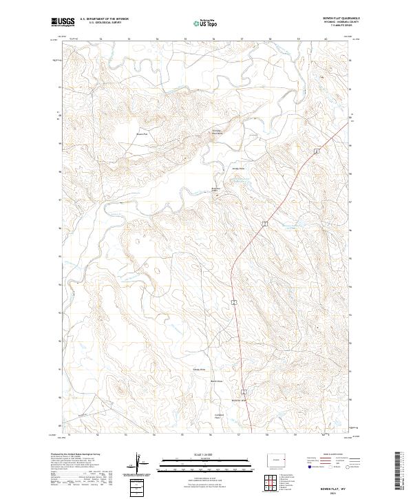 Bowen Flat, WY — USGS 7.5-minute topo (2021)