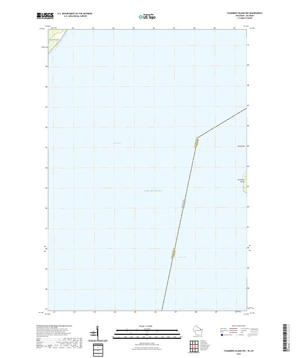 Chambers Island NW, WI-MI — USGS 7.5-minute topo (2022)