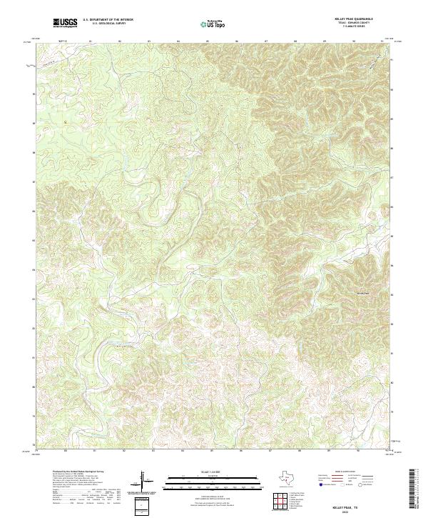 Kelley Peak, TX — USGS 7.5-minute topo (2022)