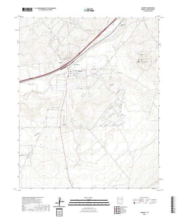 Sanders, AZ — USGS 7.5-minute topo (2021)