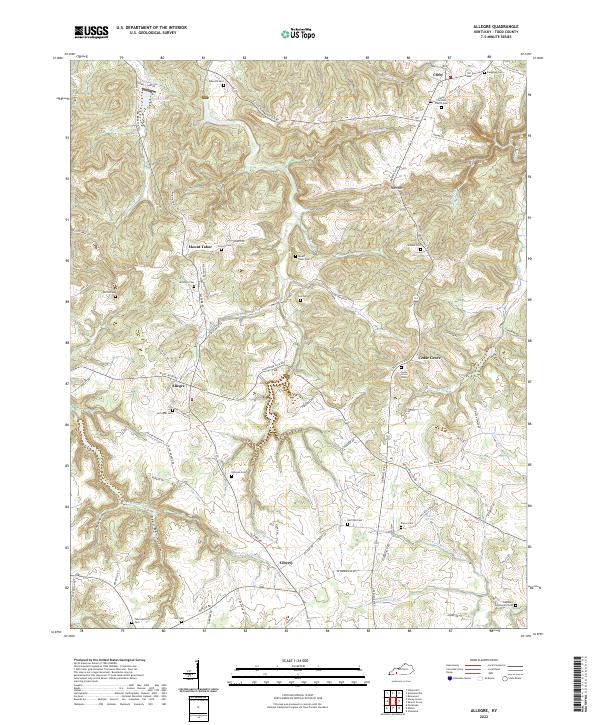 Allegre, KY — USGS 7.5-minute topo (2022)