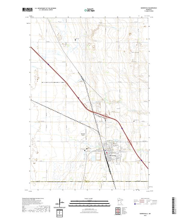 Barnesville, MN — USGS 7.5-minute topo (2022)