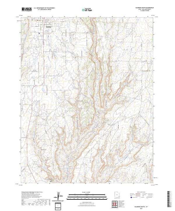 Blanding South, UT — USGS 7.5-minute topo (2023)