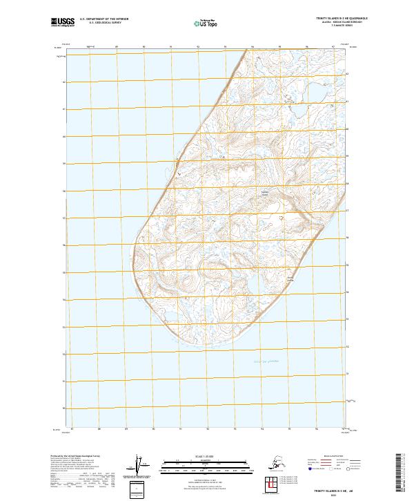 Trinity Islands B-3 NE, AK — USGS 7.5-minute topo (2021)