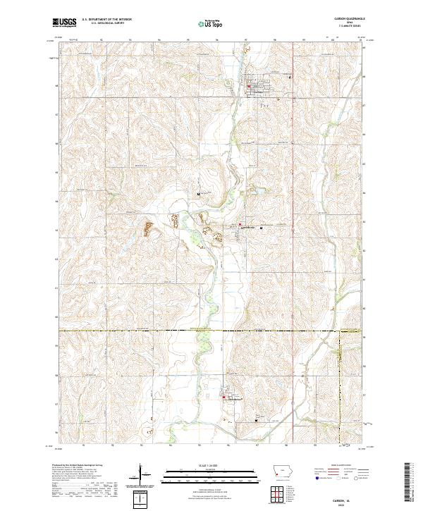 Carson, IA — USGS 7.5-minute topo (2022)