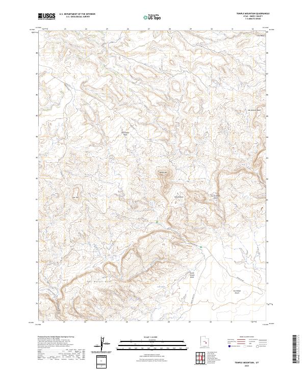Temple Mountain, UT — USGS 7.5-minute topo (2023)
