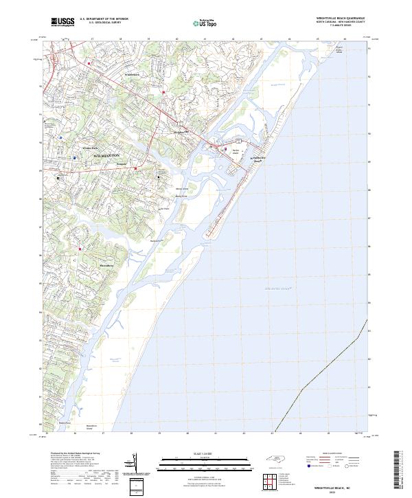 Wrightsville Beach, NC — USGS 7.5-minute topo (2022)