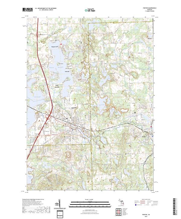 Fenton, MI — USGS 7.5-minute topo (2023)