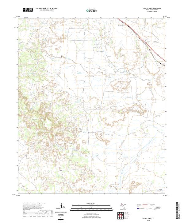 Cooper Creek, TX — USGS 7.5-minute topo (2022)