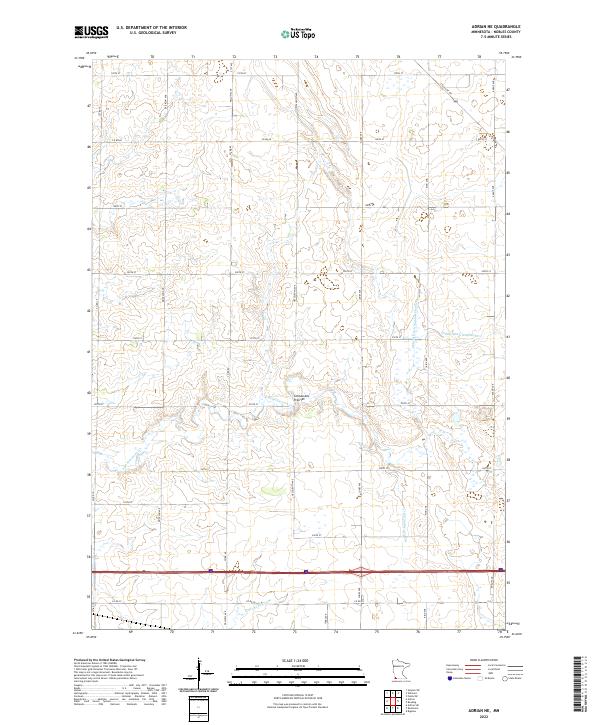 Adrian NE, MN — USGS 7.5-minute topo (2022)