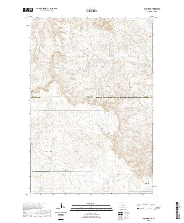 Mahto NW, SD-ND — USGS 7.5-minute topo (2021)