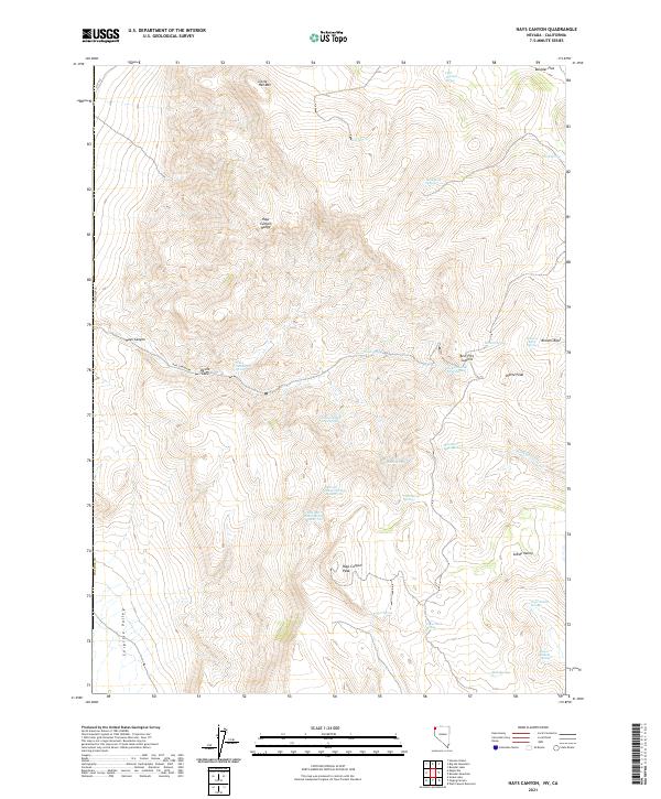 Hays Canyon, NV-CA — USGS 7.5-minute topo (2021)