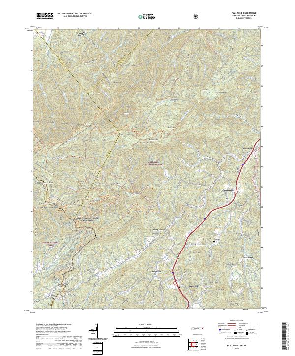 Flag Pond, TN-NC — USGS 7.5-minute topo (2022)