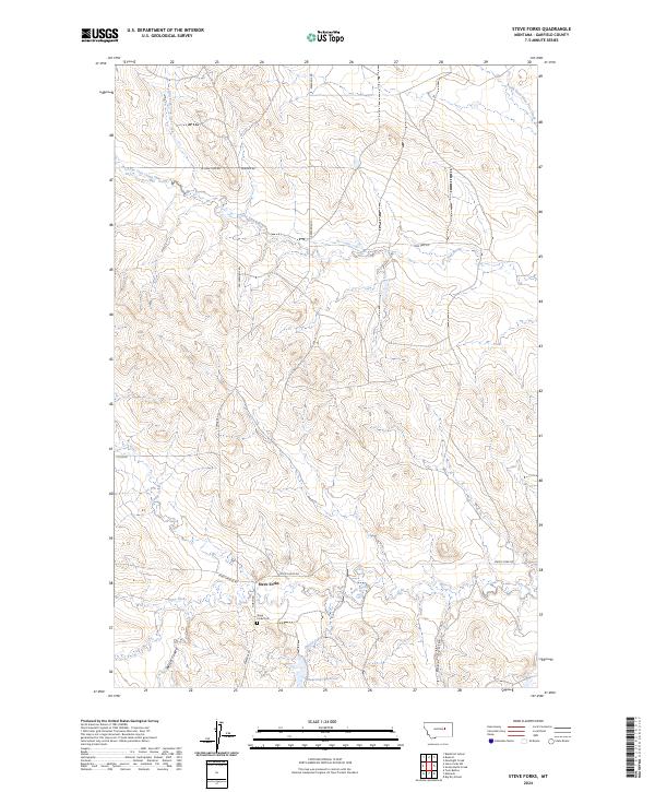 Steve Forks, MT — USGS 7.5-minute topo (2024)