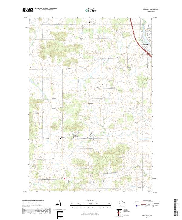 Como Creek, WI — USGS 7.5-minute topo (2022)