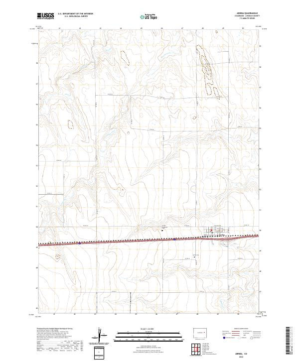 Arriba, CO — USGS 7.5-minute topo (2022)