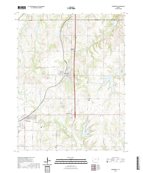 Carbondale, KS — USGS 7.5-minute topo (2022)