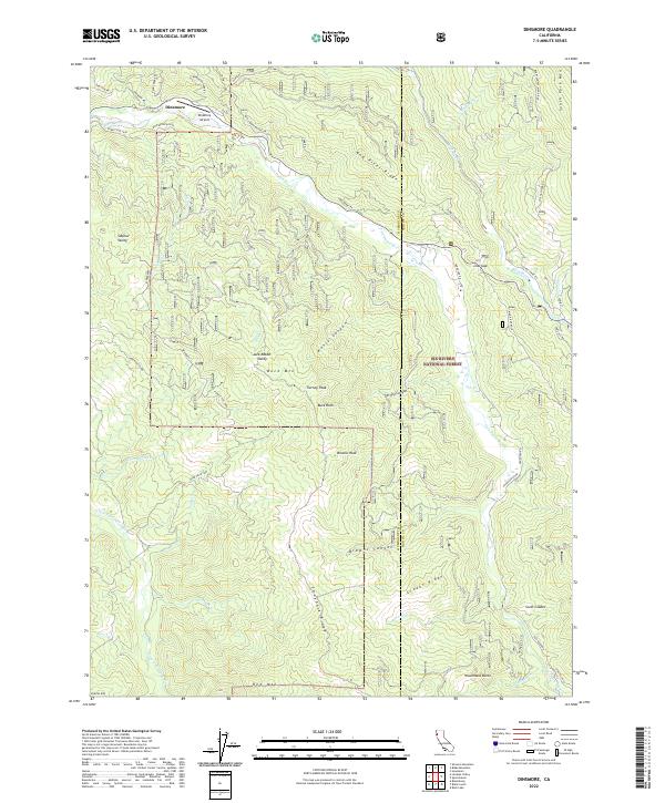 Dinsmore, CA — USGS 7.5-minute topo (2022)