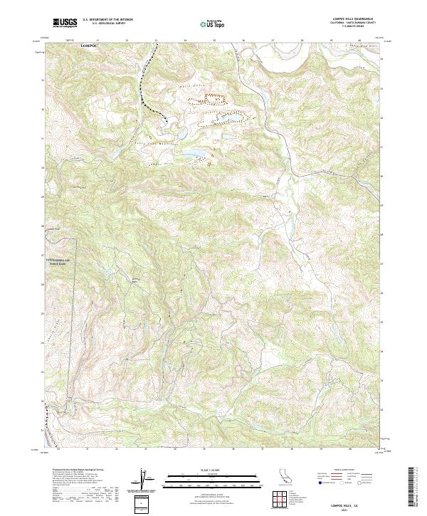 Lompoc Hills, CA — USGS 7.5-minute topo (2021)