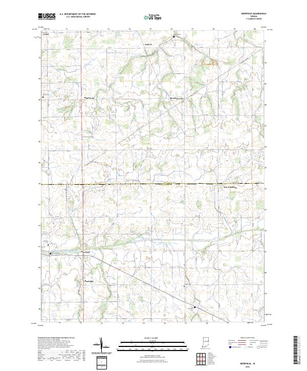 Deerfield, IN — USGS 7.5-minute topo (2022)