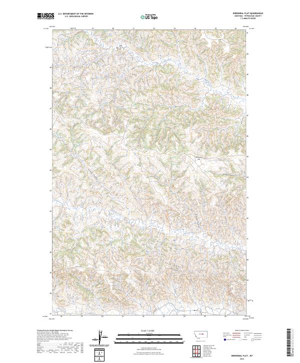 Kirkendal Flat, MT — USGS 7.5-minute topo (2024)