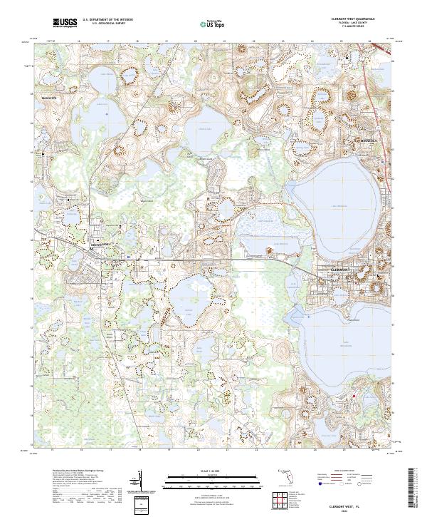 Clermont West, FL — USGS 7.5-minute topo (2024)