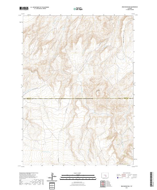 Bear Mountain, WY — USGS 7.5-minute topo (2021)
