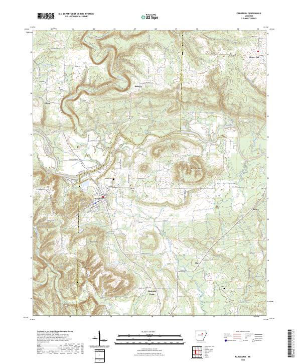 Pangburn, AR — USGS 7.5-minute topo (2024)