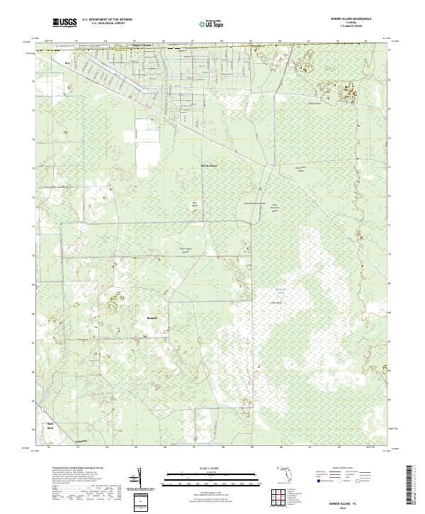 Dinner Island, FL — USGS 7.5-minute topo (2024)
