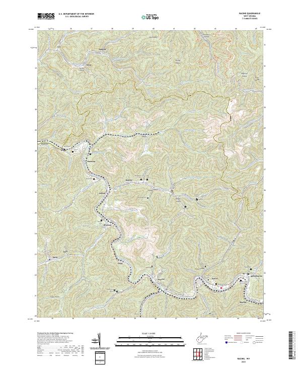 Racine, WV — USGS 7.5-minute topo (2023)