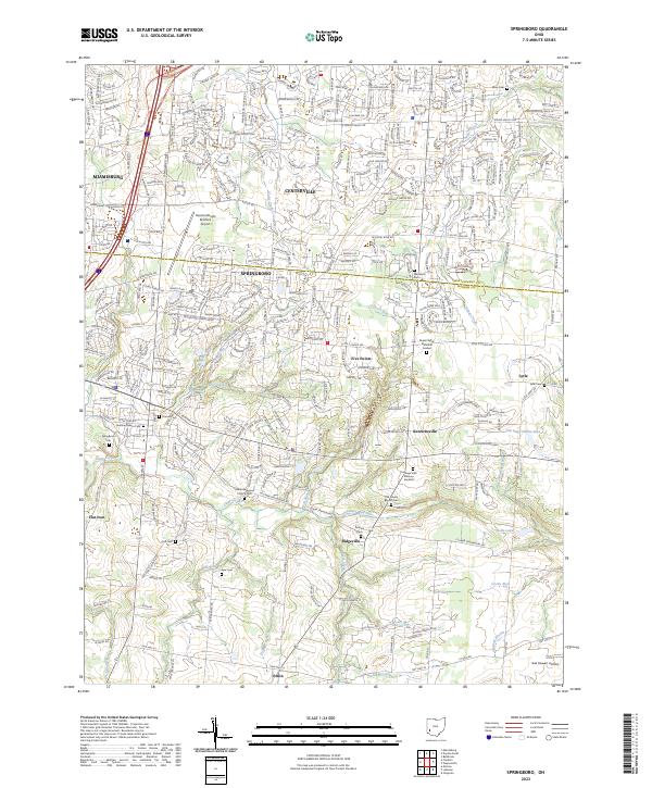 Springboro, OH — USGS 7.5-minute topo (2023)