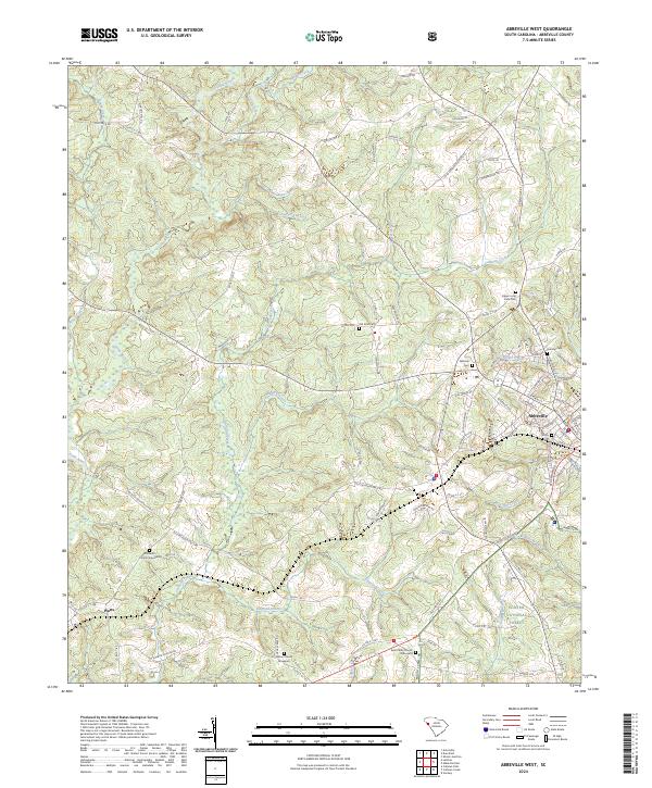 Abbeville West, SC — USGS 7.5-minute topo (2024)
