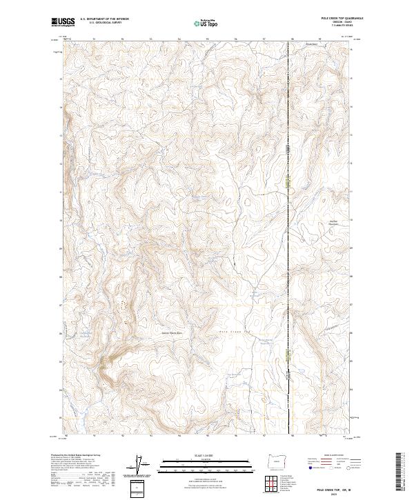 Pole Creek Top, OR-ID — USGS 7.5-minute topo (2023)
