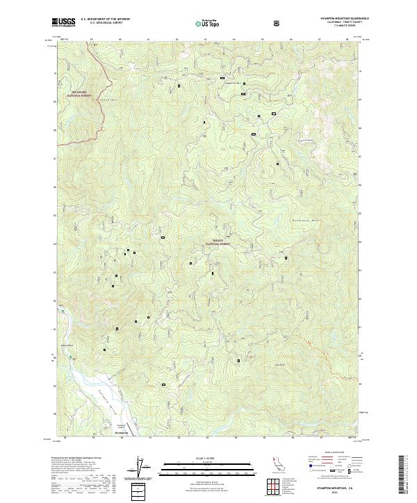 Hyampom Mountain, CA — USGS 7.5-minute topo (2021)