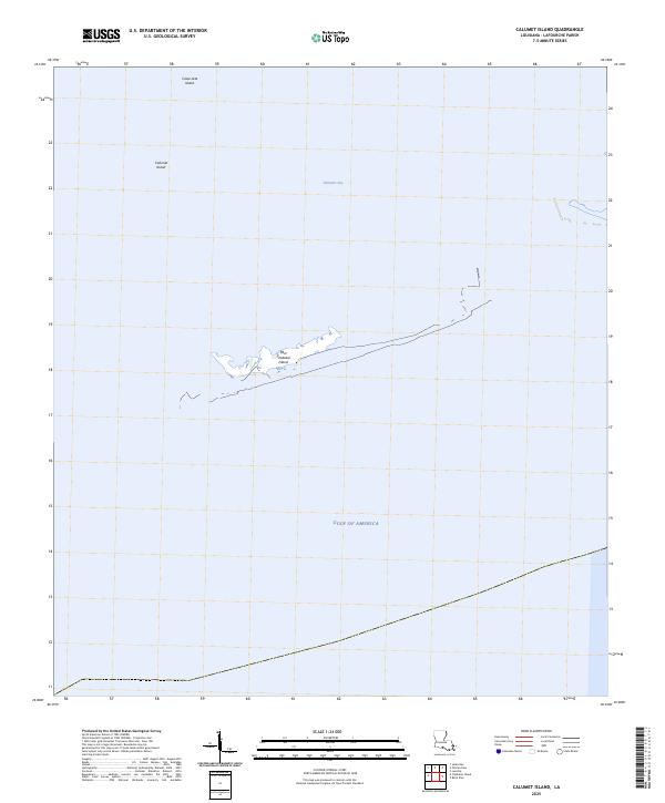 Calumet Island, LA — USGS 7.5-minute topo (2025)