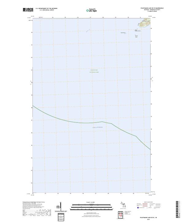Feldtmann Lake OE W, MI — USGS 7.5-minute topo (2023)