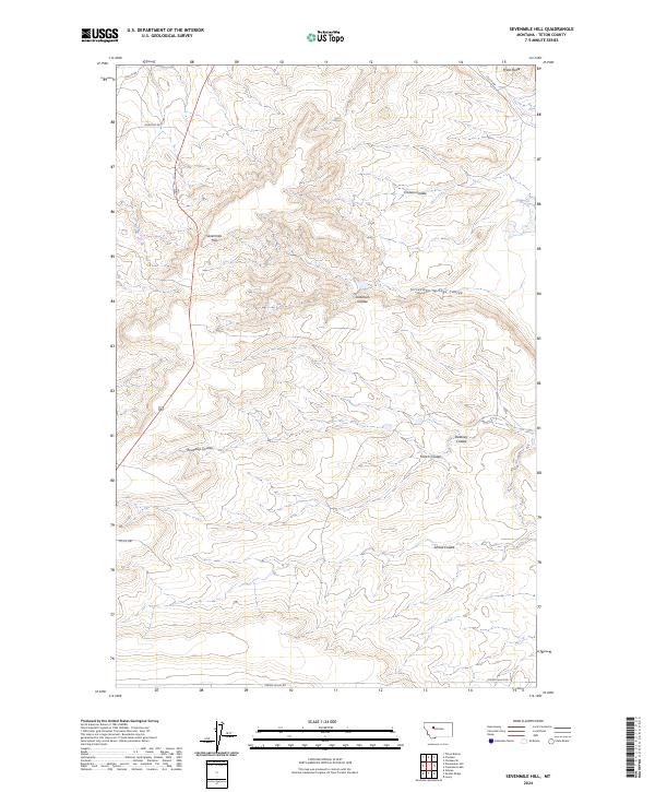 Sevenmile Hill, MT — USGS 7.5-minute topo (2024)