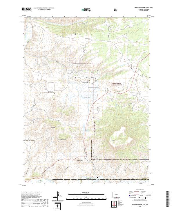 Grieve Reservoir, WY-CO — USGS 7.5-minute topo (2021)