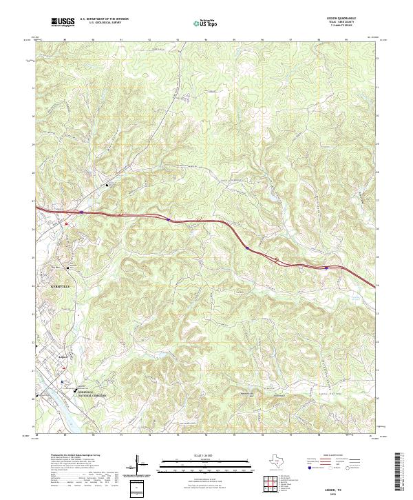 Legion, TX — USGS 7.5-minute topo (2022)