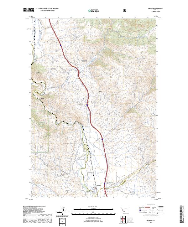 Melrose, MT — USGS 7.5-minute topo (2024)