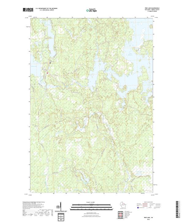 Pier Lake, WI — USGS 7.5-minute topo (2022)