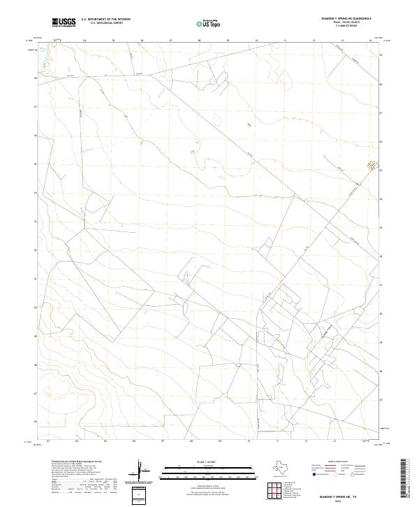 Diamond Y Spring NE, TX — USGS 7.5-minute topo (2022)