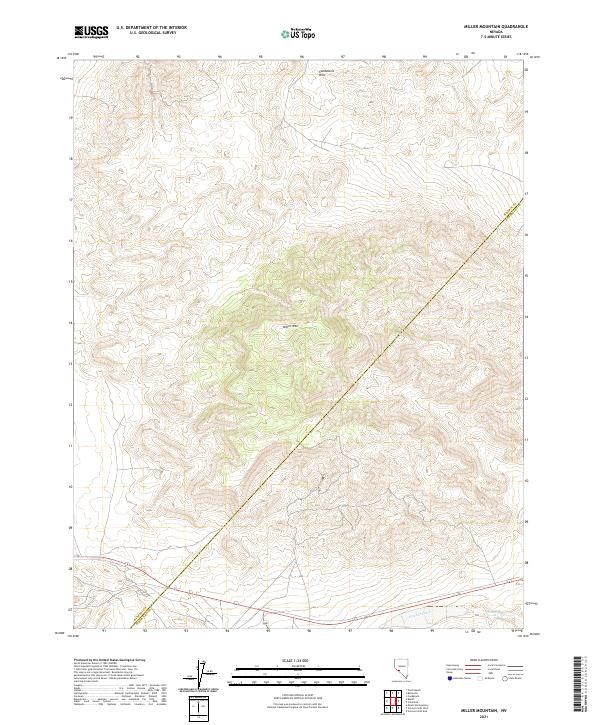 Miller Mountain, NV — USGS 7.5-minute topo (2021)