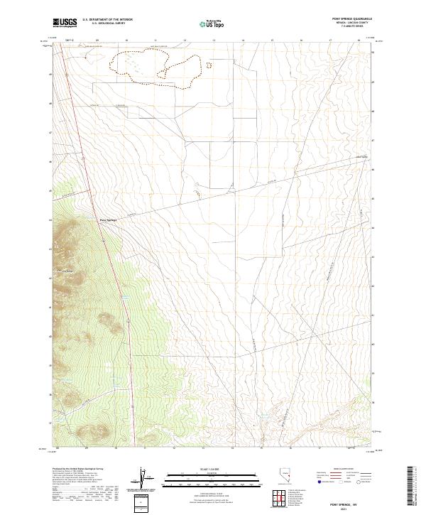 Pony Springs, NV — USGS 7.5-minute topo (2021)