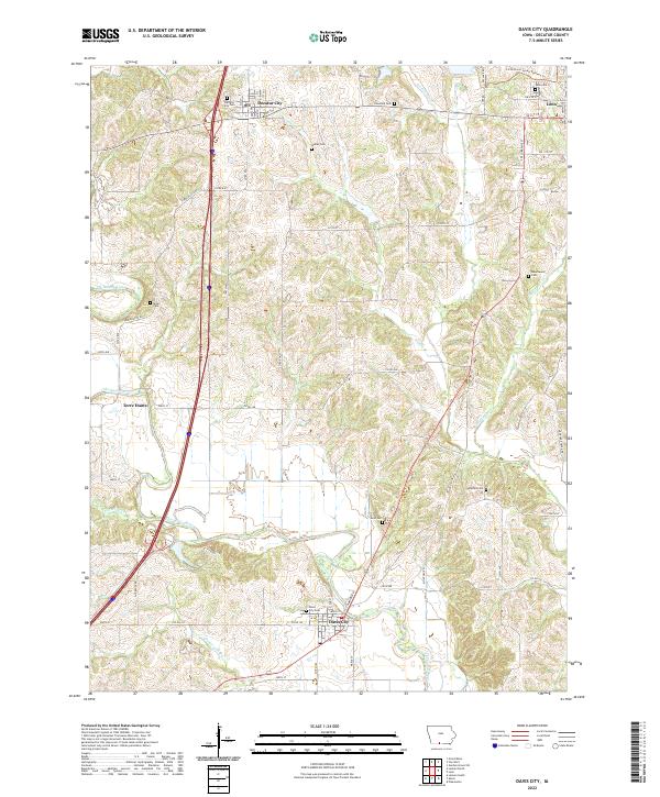 Davis City, IA — USGS 7.5-minute topo (2022)